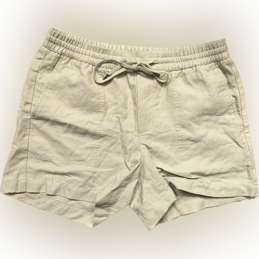 Summer Linen Drawstring Shorts | Banana Republic | Cream | Sz XS